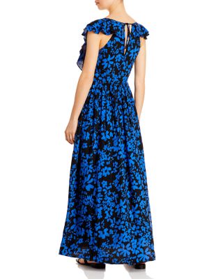 french connection blue floral maxi dress French Connection Dresses | Nwt French Connection White/Blue Floral Cotton Maxi Dress Size Medium | Color: Blue/White | Size: M