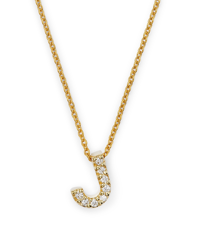 Roberto Coin 18K Yellow Gold and Diamond Initial Love Letter Pendant Necklace, 16