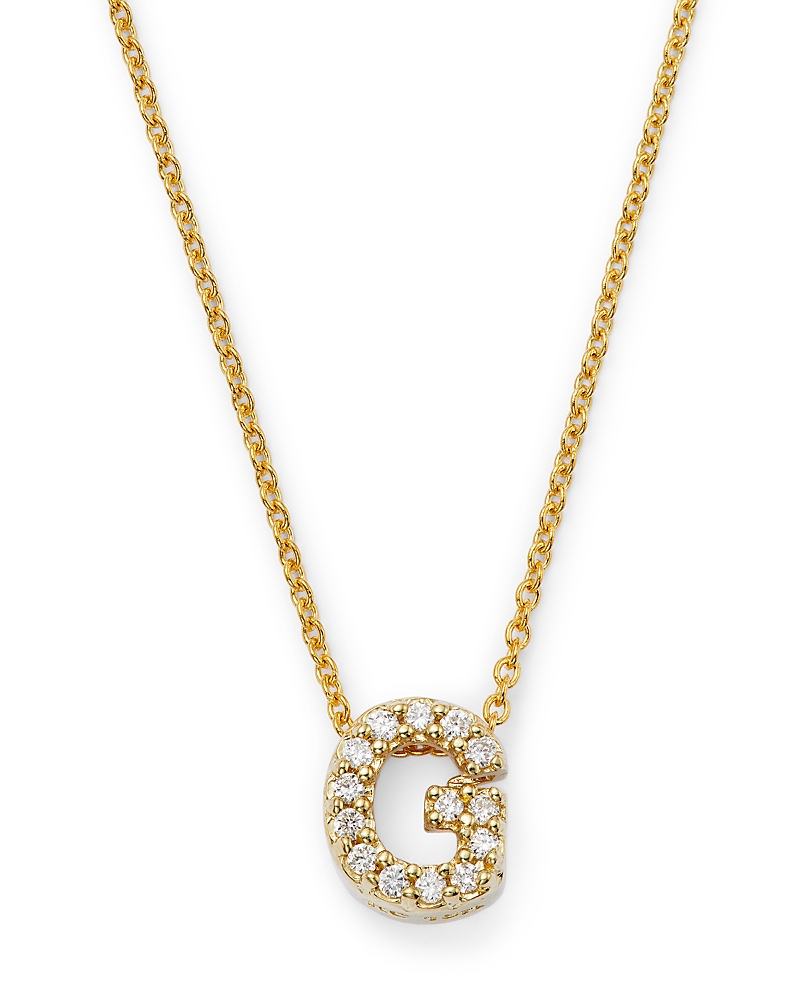 Roberto Coin 18K Yellow Gold and Diamond Initial Love Letter Pendant Necklace, 16
