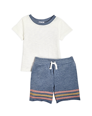 Splendid Boys' Tee & Striped Shorts Set - Baby In Slate
