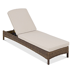 Sparrow & Wren Walton Outdoor Wicker Chaise Lounge In Weathered Brown/sand