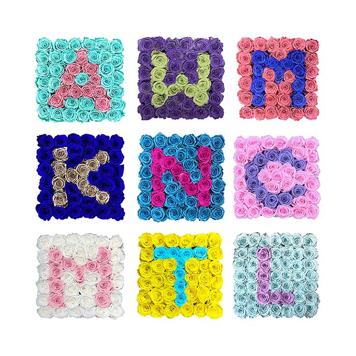 Rose Box NYC Initial Square Box of Roses, W Bloomingdale's