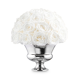 Rose Box Nyc Luxury Premium Half Ball Of Roses In Pure White
