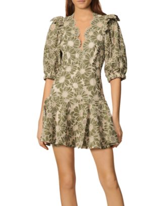 Sandro Audrey Embroidered Cotton Lace Dress | Bloomingdale's