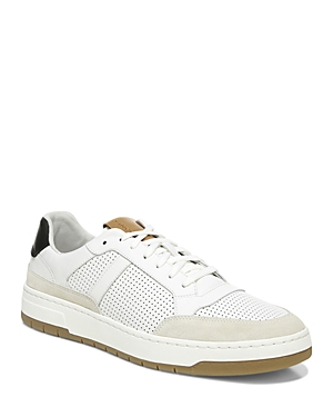 Shop Vince Men's Mason Perforated Lace Up Sneakers In White