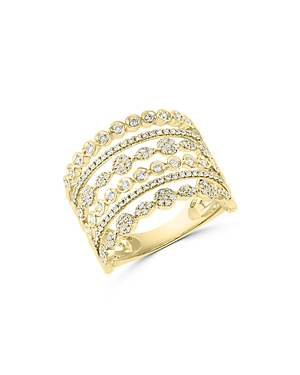 Bloomingdale's Diamond Multirow Openwork Statement Ring In 14k Yellow Gold, 0.55 Ct. T.w. - 100% Exclusive In Gold/white