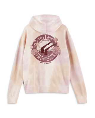 “Scotch & Soda” タイダイスリーブ Artwork フーディー White Scotch & Soda” タイダイスリーブ Artwork フーディー White