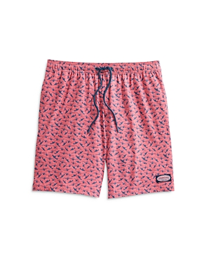 Vineyard Vines Chappy Stripe Swim Trunks In Lobster Plane Red