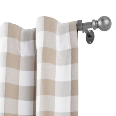 Farmhouse Adjustable Curtain Rod with Hammered Ball Finials, 28"-48"