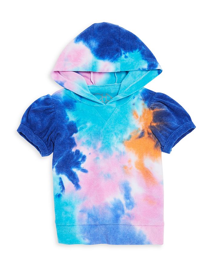 CHASER Girls Terrycloth Puff Short Sleeve Hoodie Little Kid