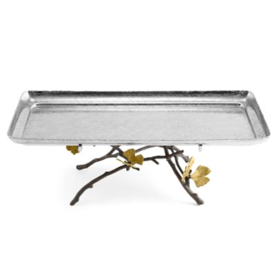 Ginkgo Footed Centerpiece Tray