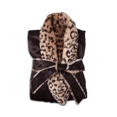 Little Giraffe - Luxe Satin Snow Leopard Robe