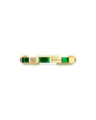 18K Yellow Gold Link To Love Green Tourmaline Ring