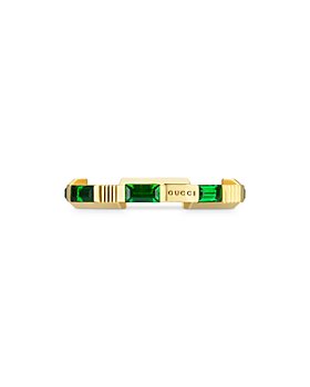 Gucci - 18K Yellow Gold Link To Love Green Tourmaline Ring