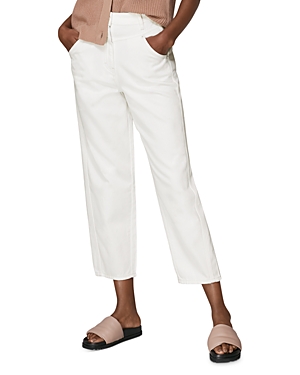 Whistles Seam Detail Straight Jeans in White