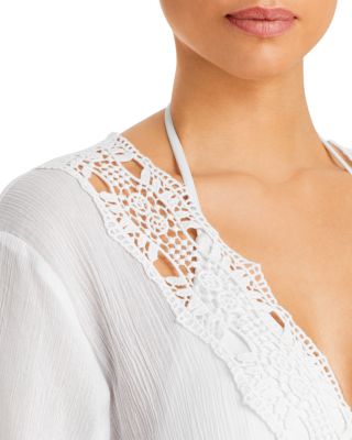 Island Fare Crocheted Lace Trim Tunic Swim Cover-Up
