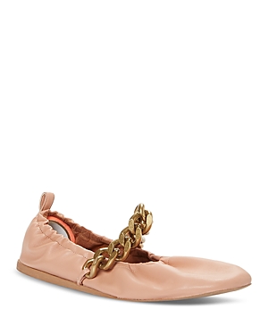 Stella Mccartney Falabella Chain Ballerina Flats In Powder