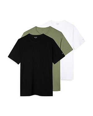 Paul Smith Cotton Logo Tees, Pack Of 3 In Black/olive/white
