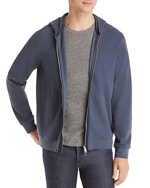 Theory Mini Waffle Organic Pima Cotton Zip Hoodie In Air Force