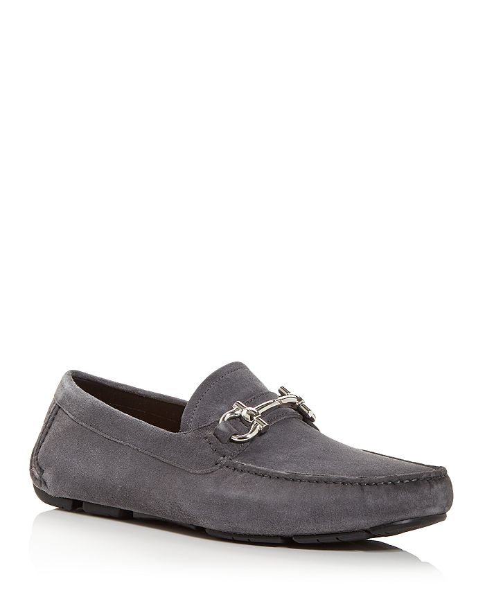 Ferragamo Men's Parigi Moc Toe Drivers In Stromboli Suede