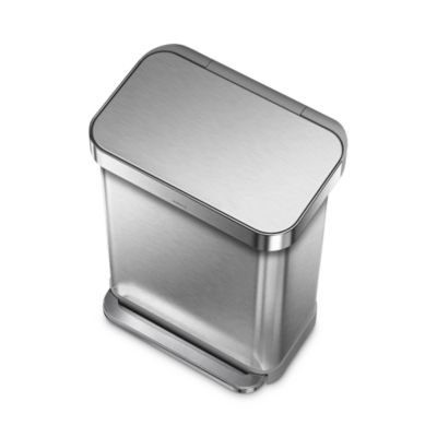 55 Liter Rectangular Kitchen Trash Can with Liner Pocket