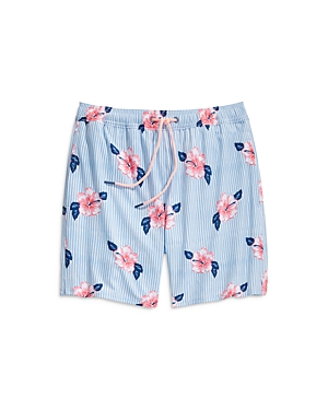 Vineyard Vines Chappy Stripe Swim Trunks In Jake Blue