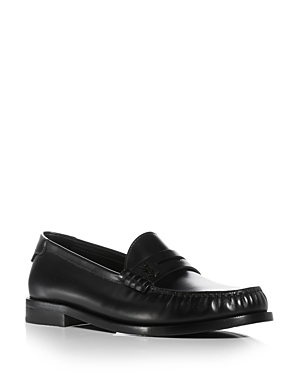 Saint Laurent Women's Le Loafer Moc Toe Penny Loafers In Nero