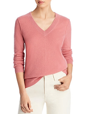 Aqua Cashmere V-neck Cashmere Sweater - 100% Exclusive In Vintage Rose