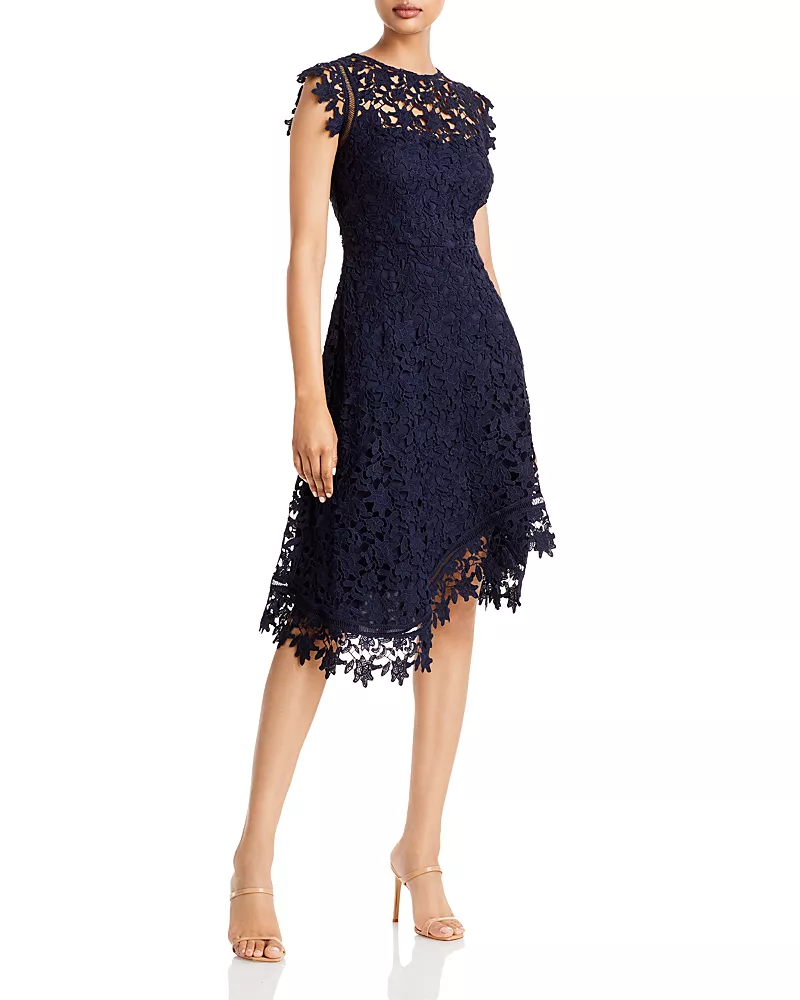 Eliza J Asymmetric Lace Dress