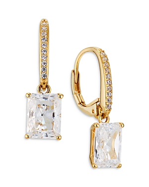 NADRI MODERN LOVE PAVE & EMERALD CUT DROP EARRINGS,AV40577GCZ