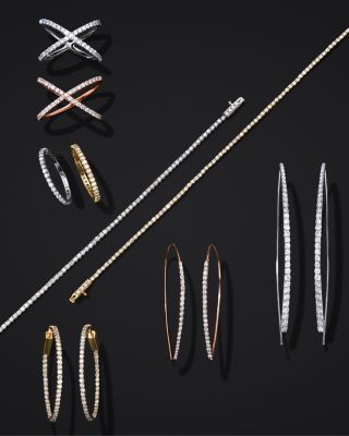 Diamond Threader Earrings in 14K White Gold, 1.50 tcw 