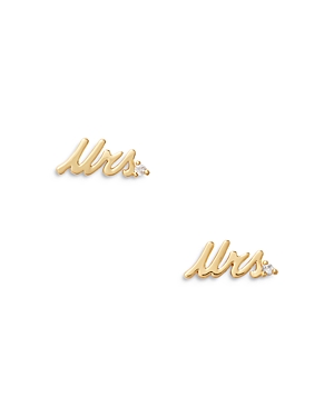 Kate Spade Goldplated & Cubic Zirconia Mrs. Stud Earrings In Gold