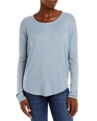 Solid Ribbed Drop Shoulder Top