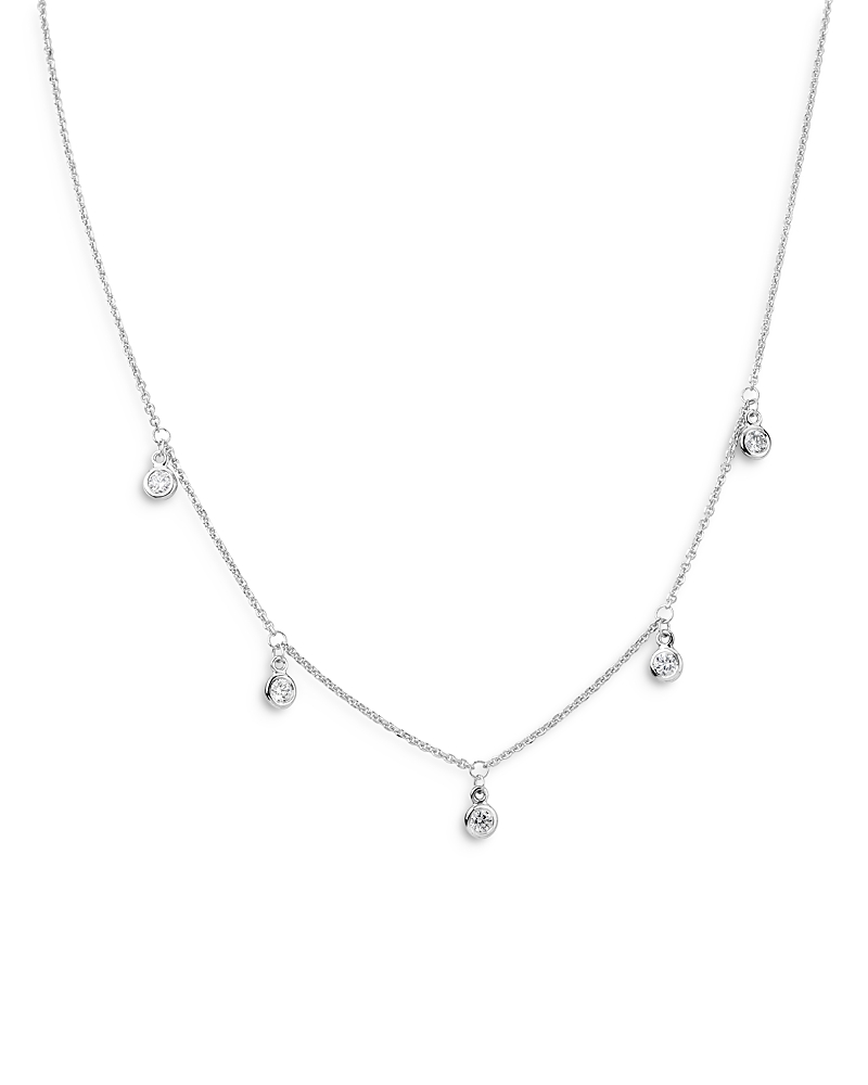 Bloomingdale's Fine Collection Diamond Droplet Station Necklace in 14K White Gold, 0.30 tcw