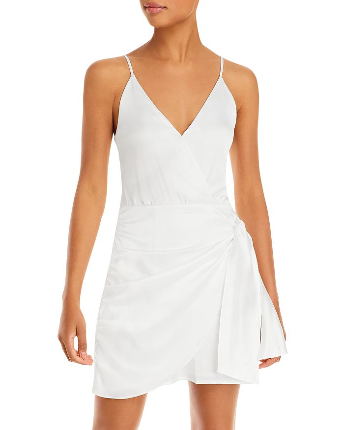 WAYF Deep V Wrap Mini Dress Bloomingdale s