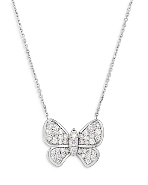 Bloomingdale's Diamond Butterfly Pendant Necklace In 14k White Gold, 0.95 Ct. T.w. - 100% Exclusive