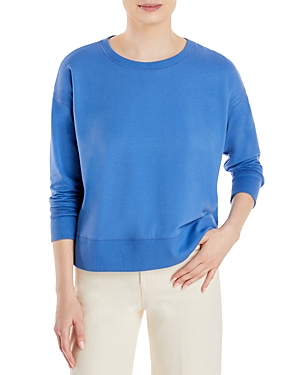 Eileen Fisher Long Sleeve Crewneck Top In Coast