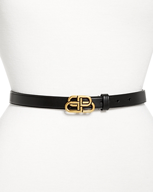 Balenciaga Women's Logo Buckle Leather Belt