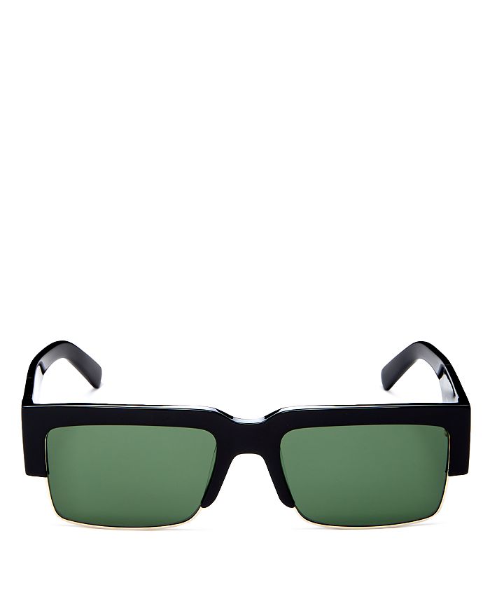 Ferragamo Men's Rimless Square Sunglasses, 56mm In Black/green