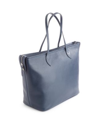 Pebble Grain Leather Wide Tote