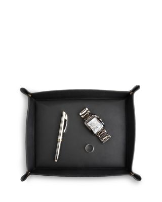 Large Leather Catchall Valet Tray