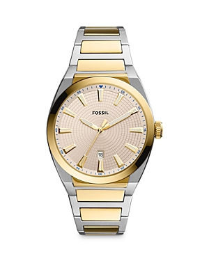 Fossil Everett Watch, 42mm In Cream/two Tone