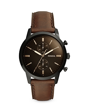 Shop Fossil Townsman Chronograph, 44mm In Black/brown