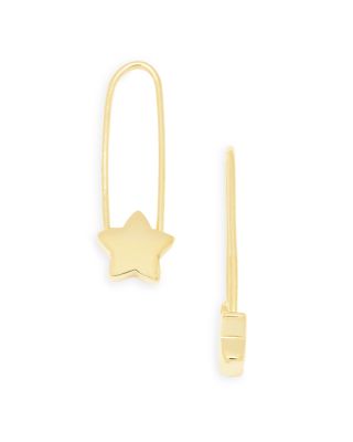 star safety pin earrings