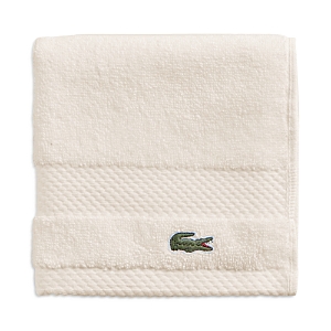 Lacoste Heritage Antimicrobial Washcloth In Chalk