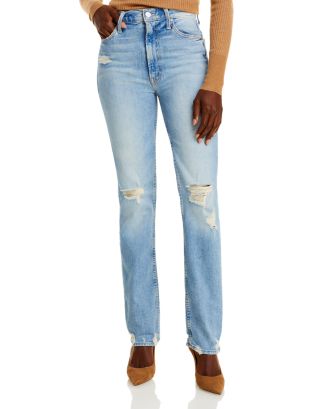 MOTHER High Waisted Rider Skimp Slim Straight Jeans in The