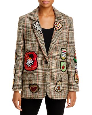 Libertine - Autumn Plaid Patch Embellished Blazer