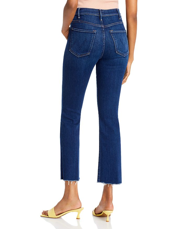 Shop Mother The Hustler High Rise Frayed Flare Leg Ankle Jeans In Home Movie