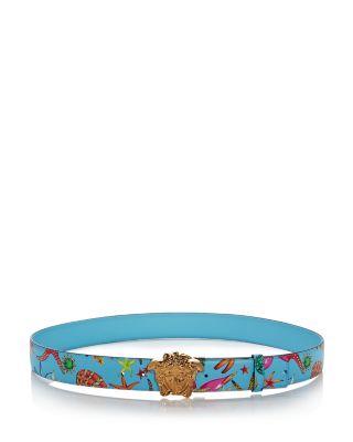 Versace Men's Tresor da la Mer Print Reversible Leather Belt