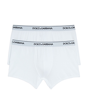 Shop Dolce & Gabbana Logo Boxer Briefs, Pack Of 2 In White